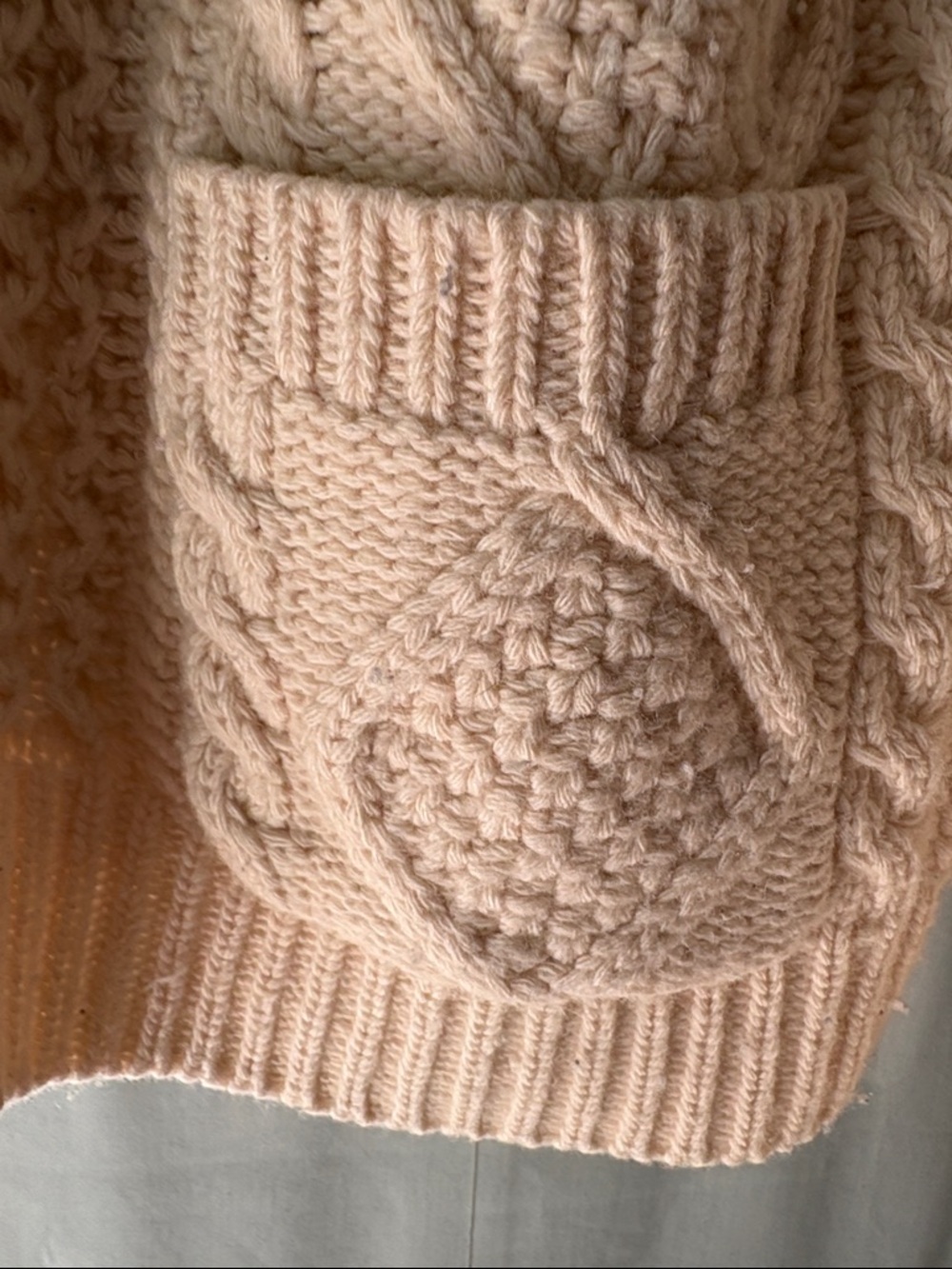 FRANCIS VALENTINE Chunky Cable Knit Button-Up Sweater Cardigan - Cream - Picture 9 of 17